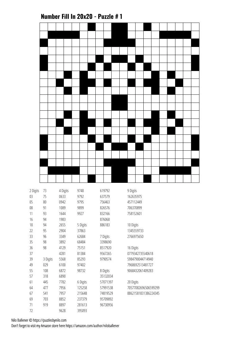 100 Number Fill In Puzzles Volume 8 PRINTABLE DOWNLOADABLE Puzzles By Nilo 100 Number Fill In Puzzles Volume 8 PRINTABLE DOWNLOADABLE Puzzles By Nilo