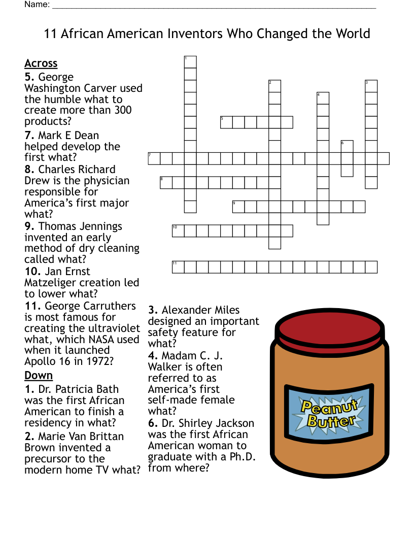 11 African American Inventors Who Changed The World Crossword WordMint