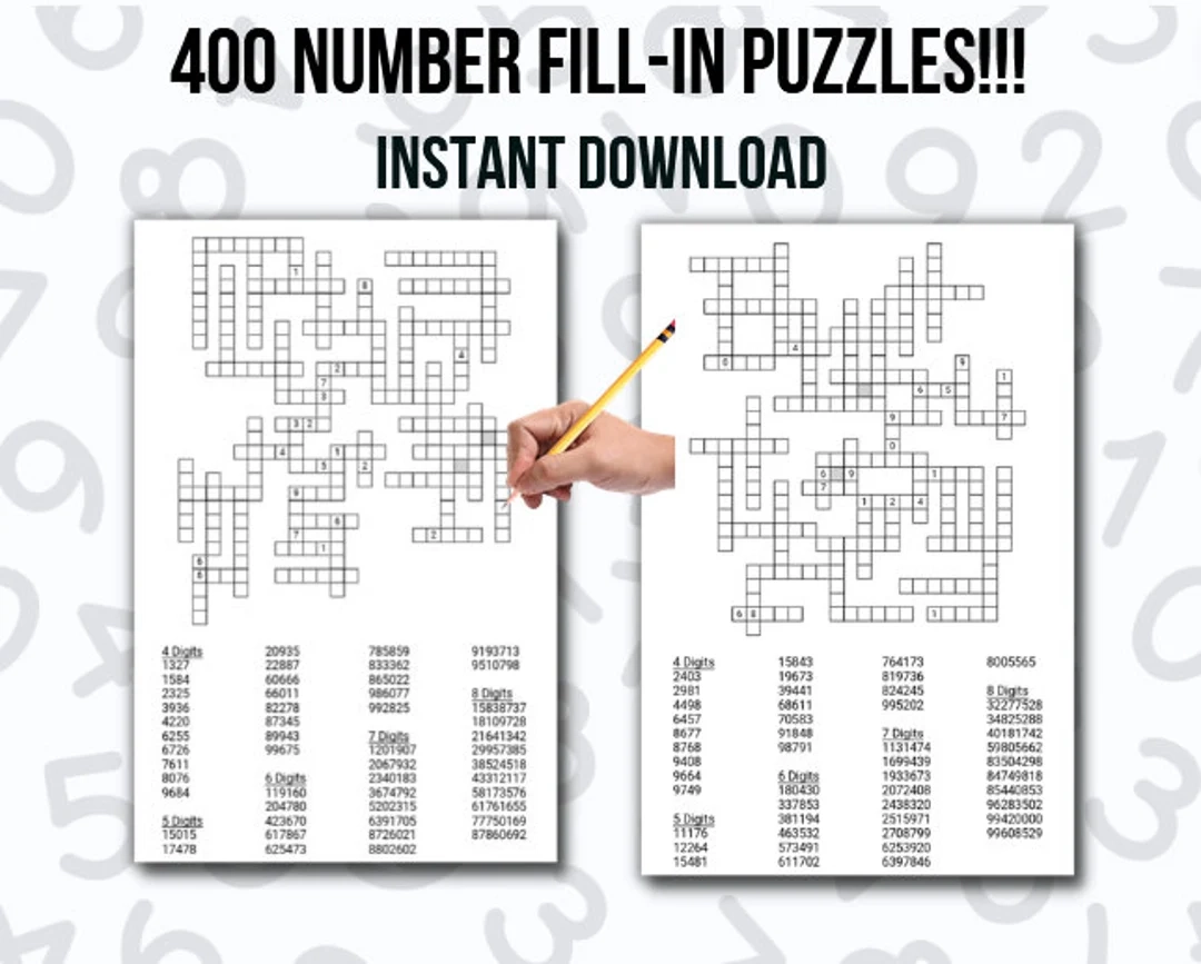 Printable Number Crossword Puzzles Free Printable Number Crossword Puzzles Free