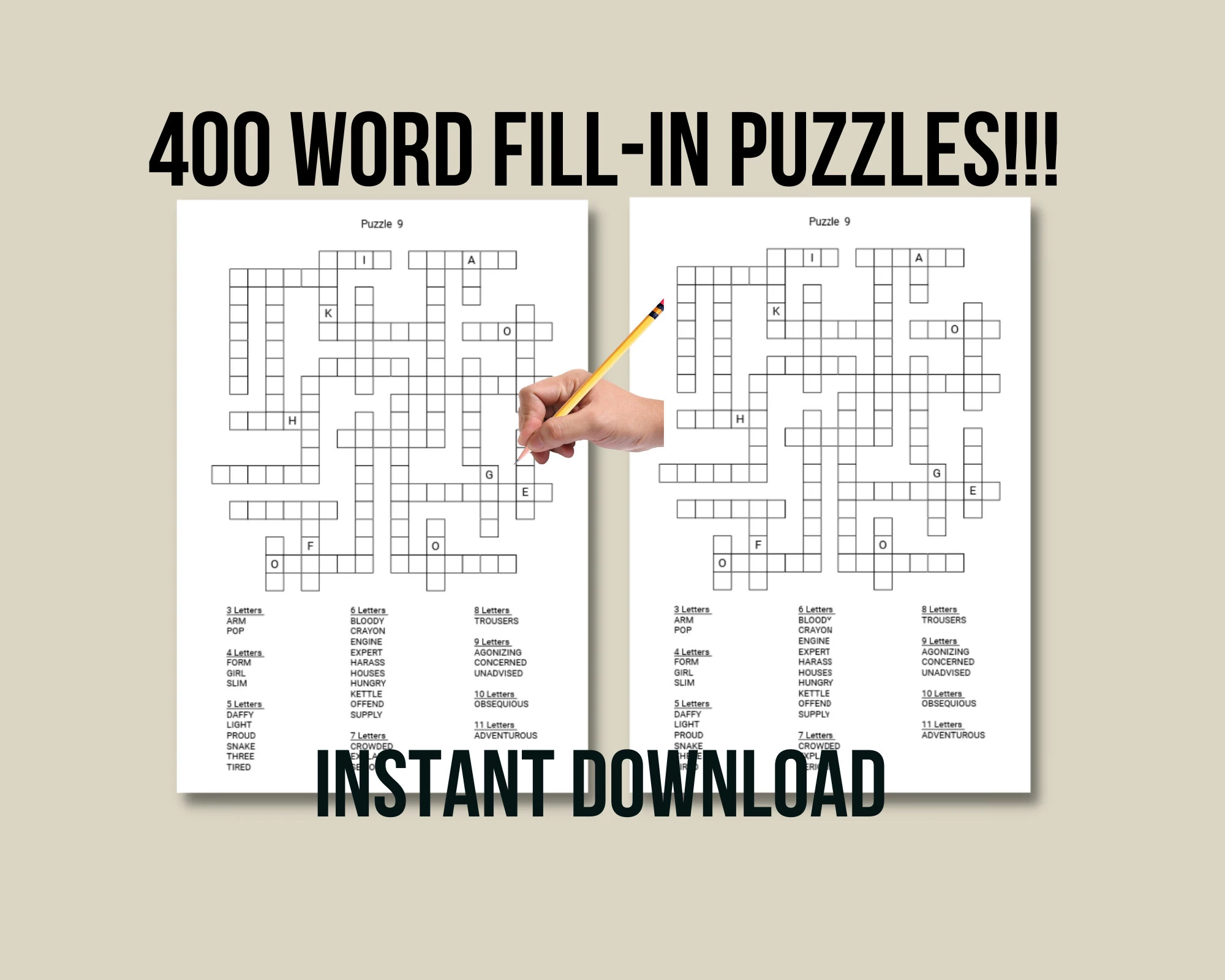 400 Printable Word Fill in Puzzles For Adults Large Print digital Download Etsy 400 Printable Word Fill in Puzzles For Adults Large Print digital Download Etsy