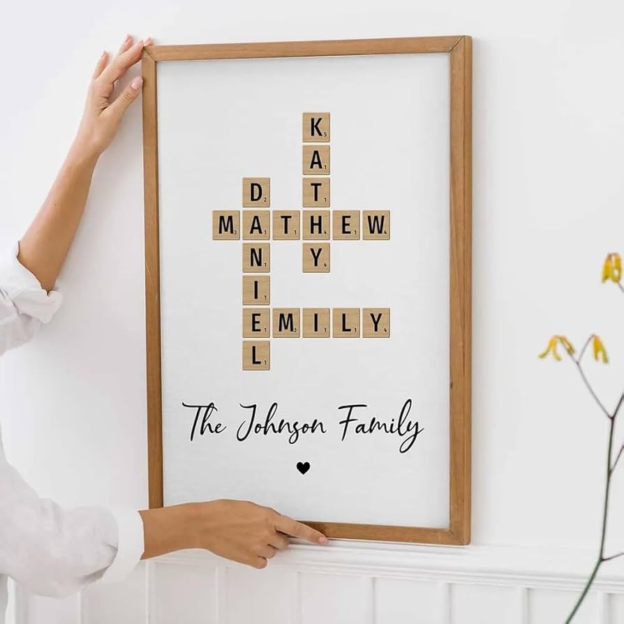 Family Crossword Puzzle Wall Art