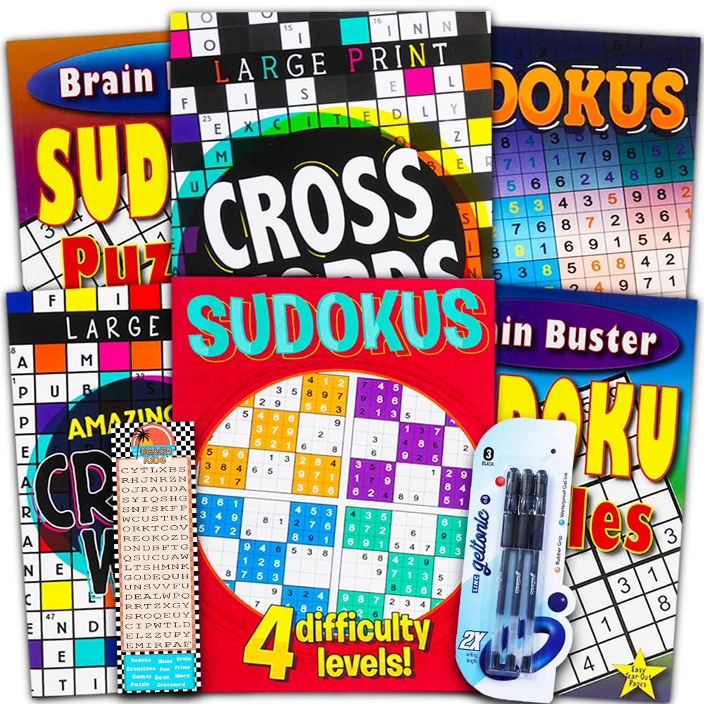 Amazon Sudoku Crossword Puzzle Books For Adults Seniors Super Set Bundle Of 6 Jumbo Crossword And Sudoku Puzzle Books Plus Pens And Bookmark Over 550 Puzzles Total Toys Games Amazon Sudoku Crossword Puzzle Books For Adults Seniors Super Set Bundle Of 6 Jumbo Crossword And Sudoku Puzzle Books Plus Pens And Bookmark Over 550 Puzzles Total Toys Games