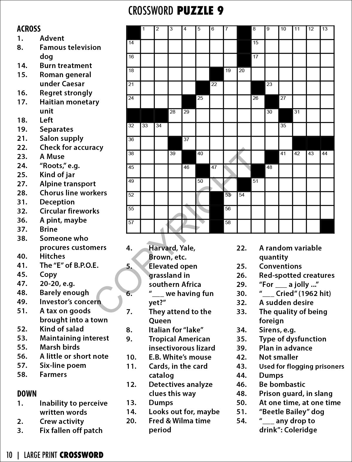 Crossword Puzzles For Seniors Printable Crossword Puzzles For Seniors Printable
