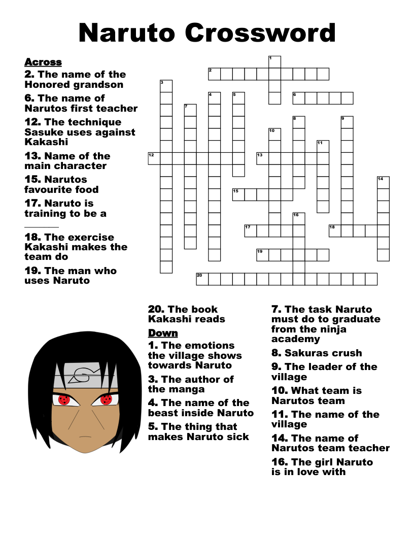 Anime U0026 Manga Crosswords Word Searches Bingo Cards WordMint