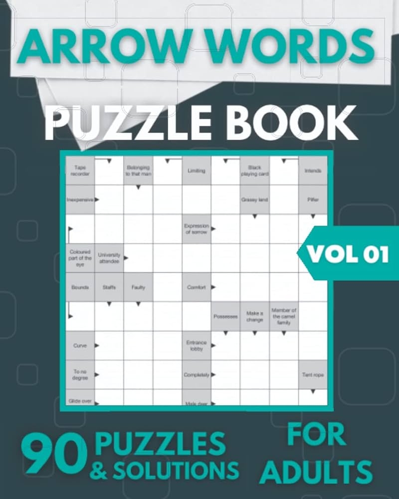 Arrow Words Puzzle Book For Adults 90 Arrowwords Puzzle Book 