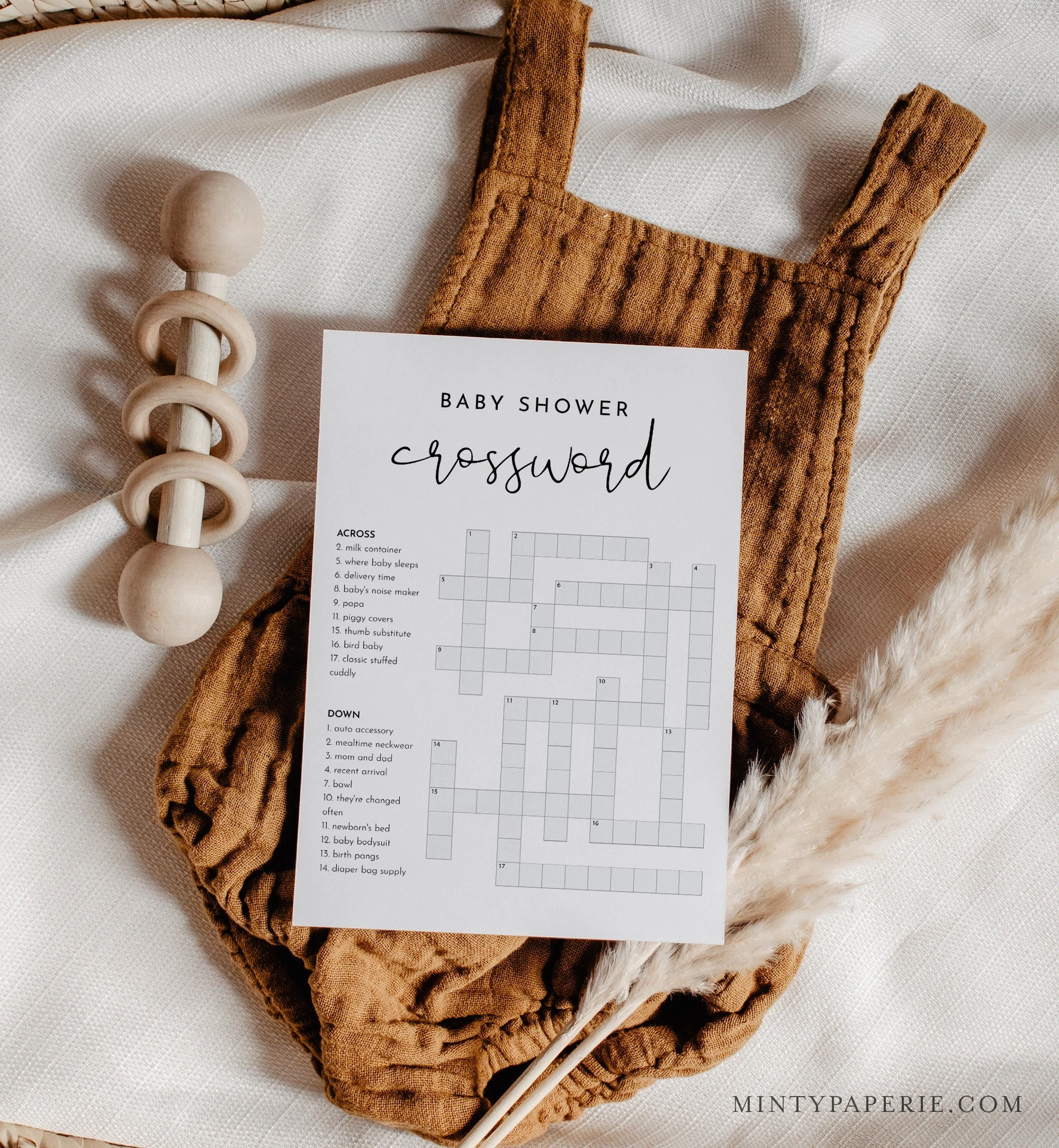 Baby Crossword Puzzle Minimalist Baby Shower Game Printable Crossword Game With Answer Key Instant Download Templett 5x7 0031 33BAG Baby Crossword Puzzle Minimalist Baby Shower Game Printable Crossword Game With Answer Key Instant Download Templett 5x7 0031 33BAG