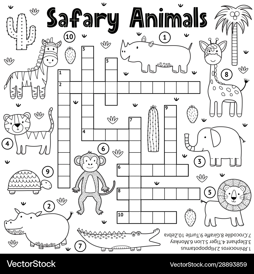 Black And White Crossword Game For Kids Royalty Free Vector Black And White Crossword Game For Kids Royalty Free Vector