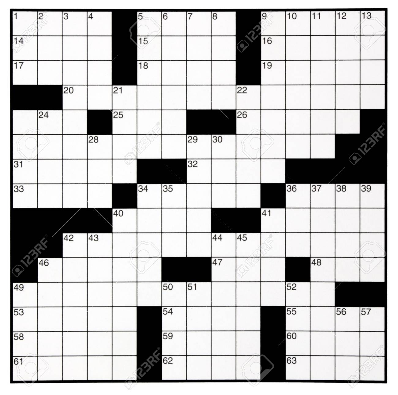 Blank Crossword Puzzle Grid With Numbers Stock Photo Picture And Royalty Free Image Image 80430368 