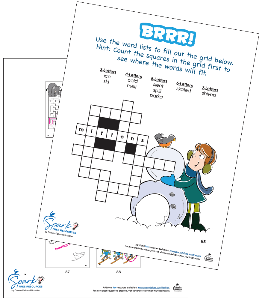 Winter Crossword Puzzle Printable
