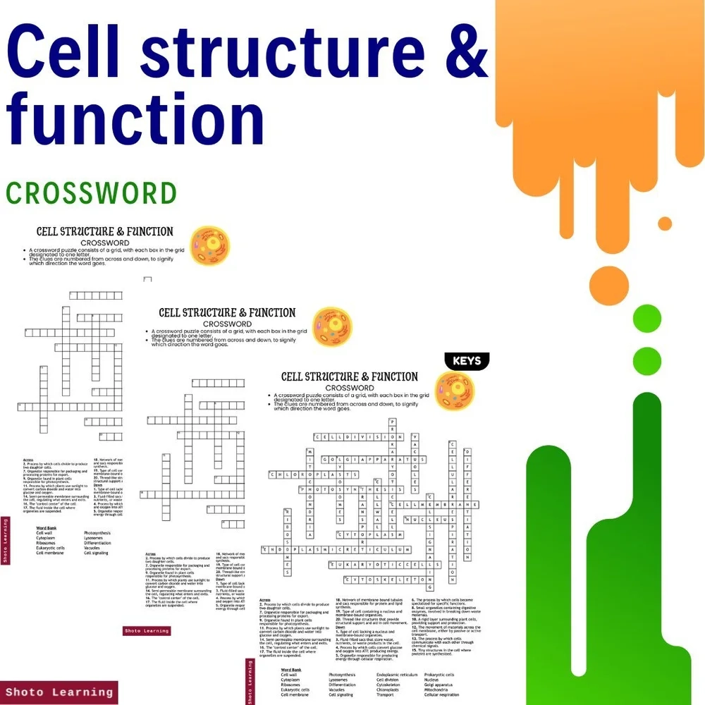 Cell Structure Function Crossword Worksheet For Biology Students Cell Structure Function Crossword Worksheet For Biology Students