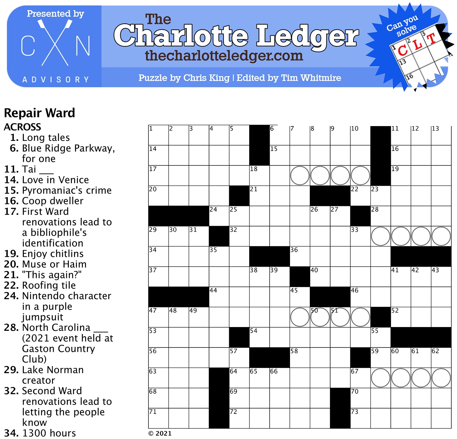 Charlotte Ledger Crosswords The Charlotte Ledger Charlotte Ledger Crosswords The Charlotte Ledger