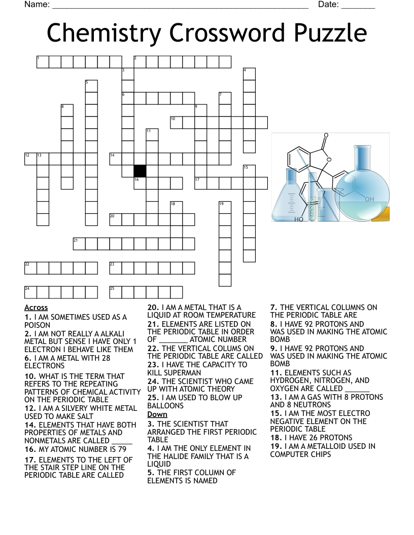 Chemistry Crossword Puzzle WordMint Chemistry Crossword Puzzle WordMint