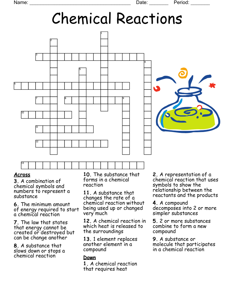 Chemistry Crossword WordMint Chemistry Crossword WordMint