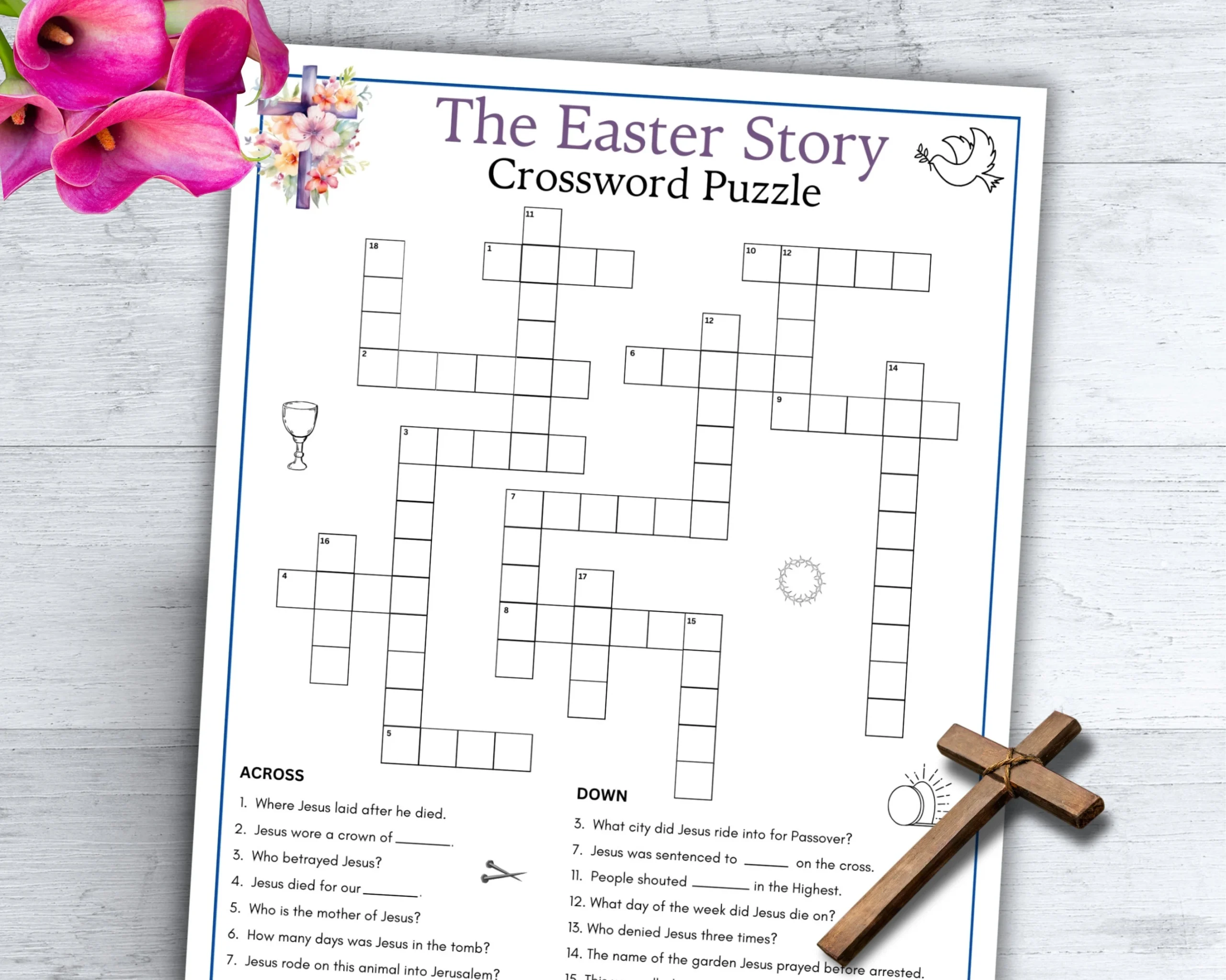 Christian Easter Crossword Puzzles Printable
