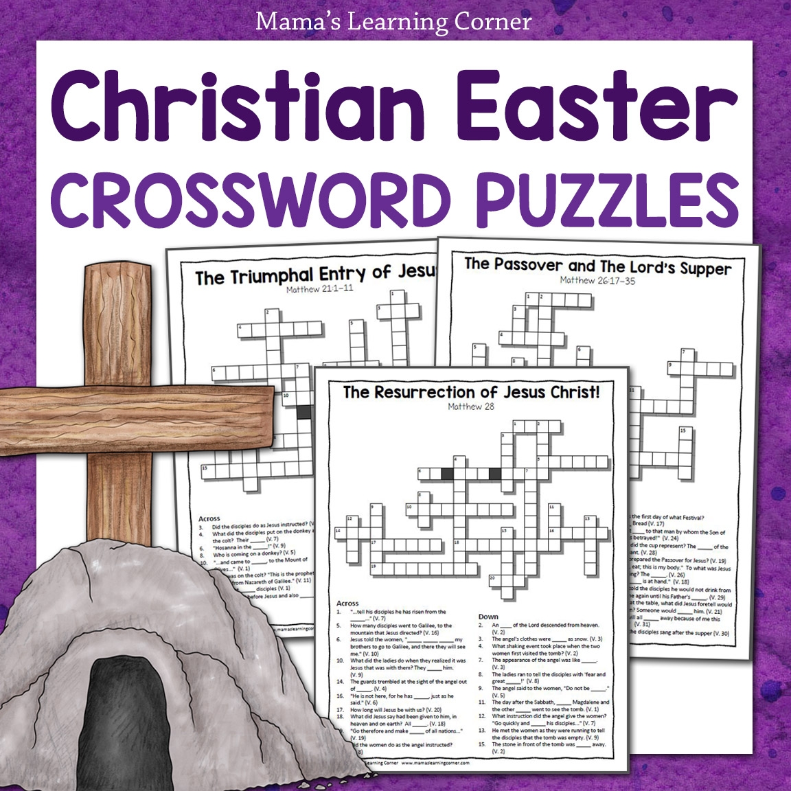 Christian Easter Crossword Puzzle Packet Mamas Learning Corner Christian Easter Crossword Puzzle Packet Mamas Learning Corner