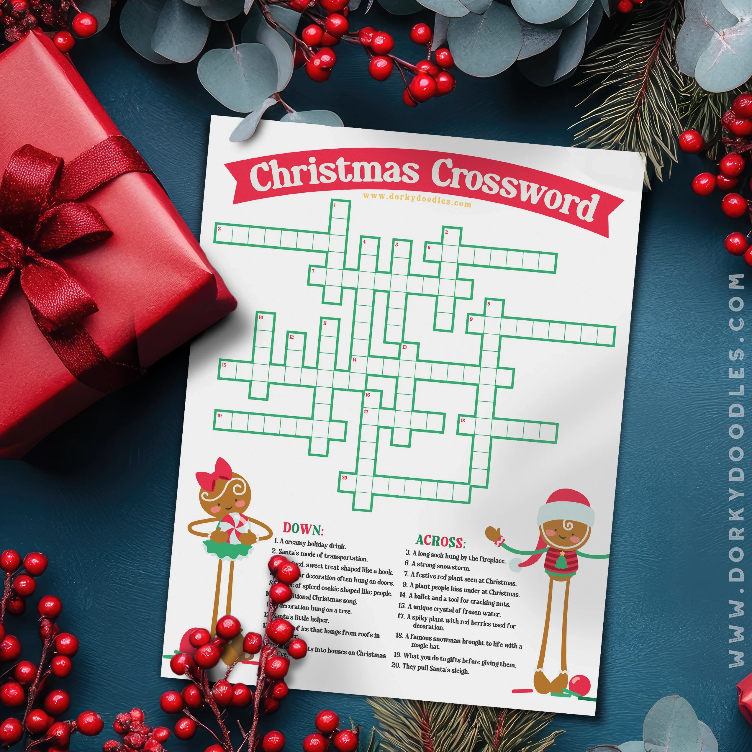 Crossword Puzzle Wrapping Paper