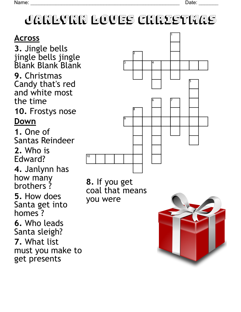 Christmas Movies And Characters Crossword WordMint Christmas Movies And Characters Crossword WordMint