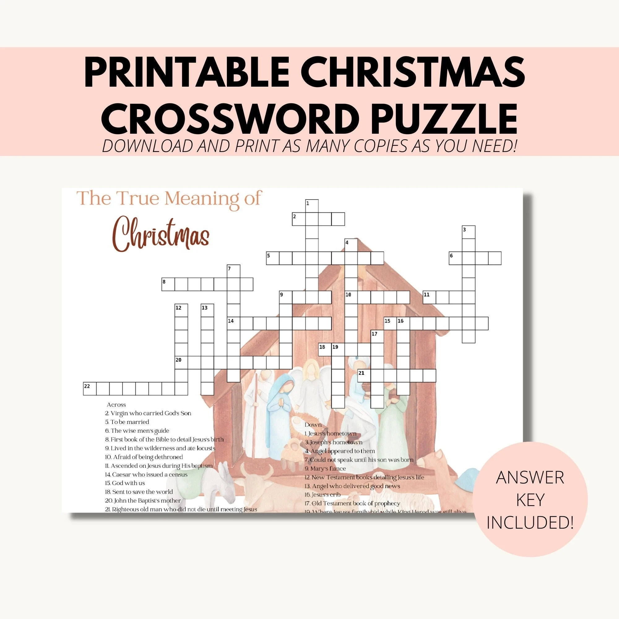 Crossword Puzzles Printable Christmas
