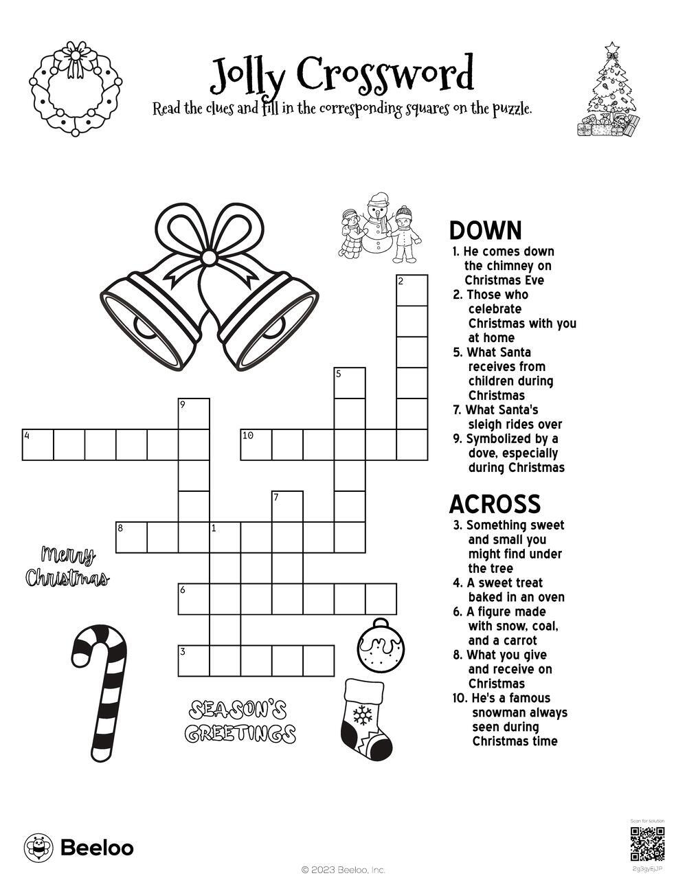 Printable Crossword Puzzle Christmas Printable Crossword Puzzle Christmas