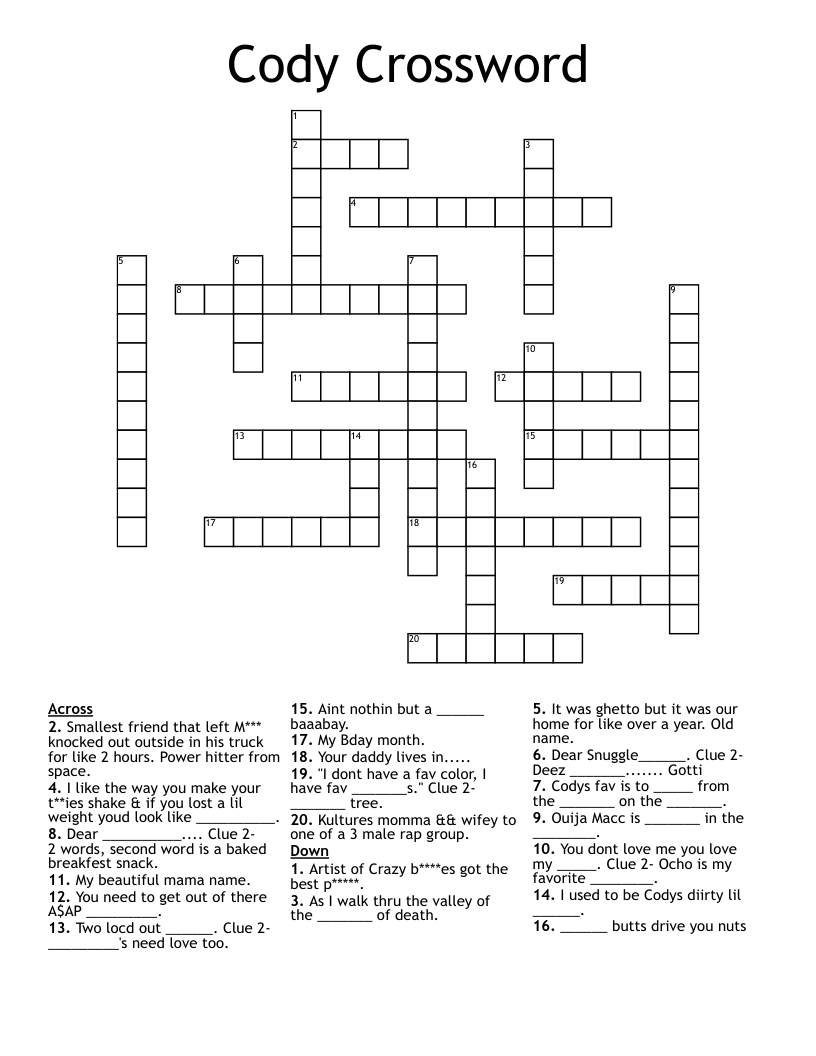 Cody Crossword WordMint