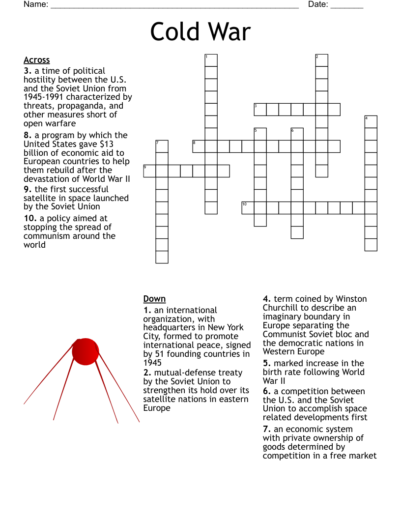 Crossword Puzzle Cold War Crossword Puzzle Cold War