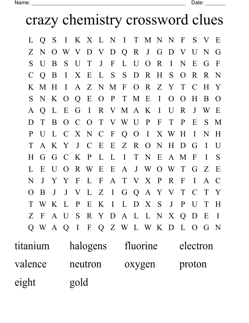 Crossword Search Puzzle