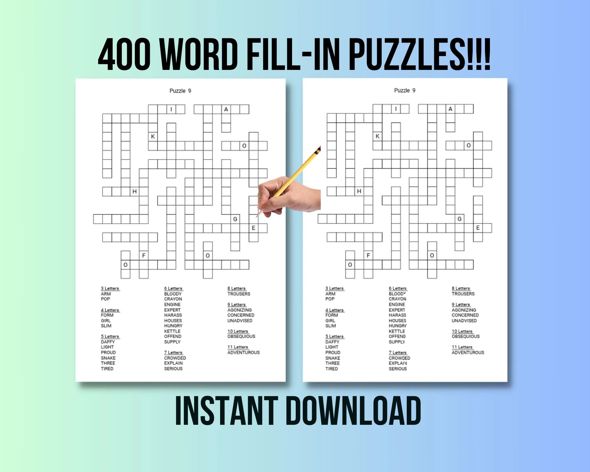 Printable Criss Cross Word Puzzles