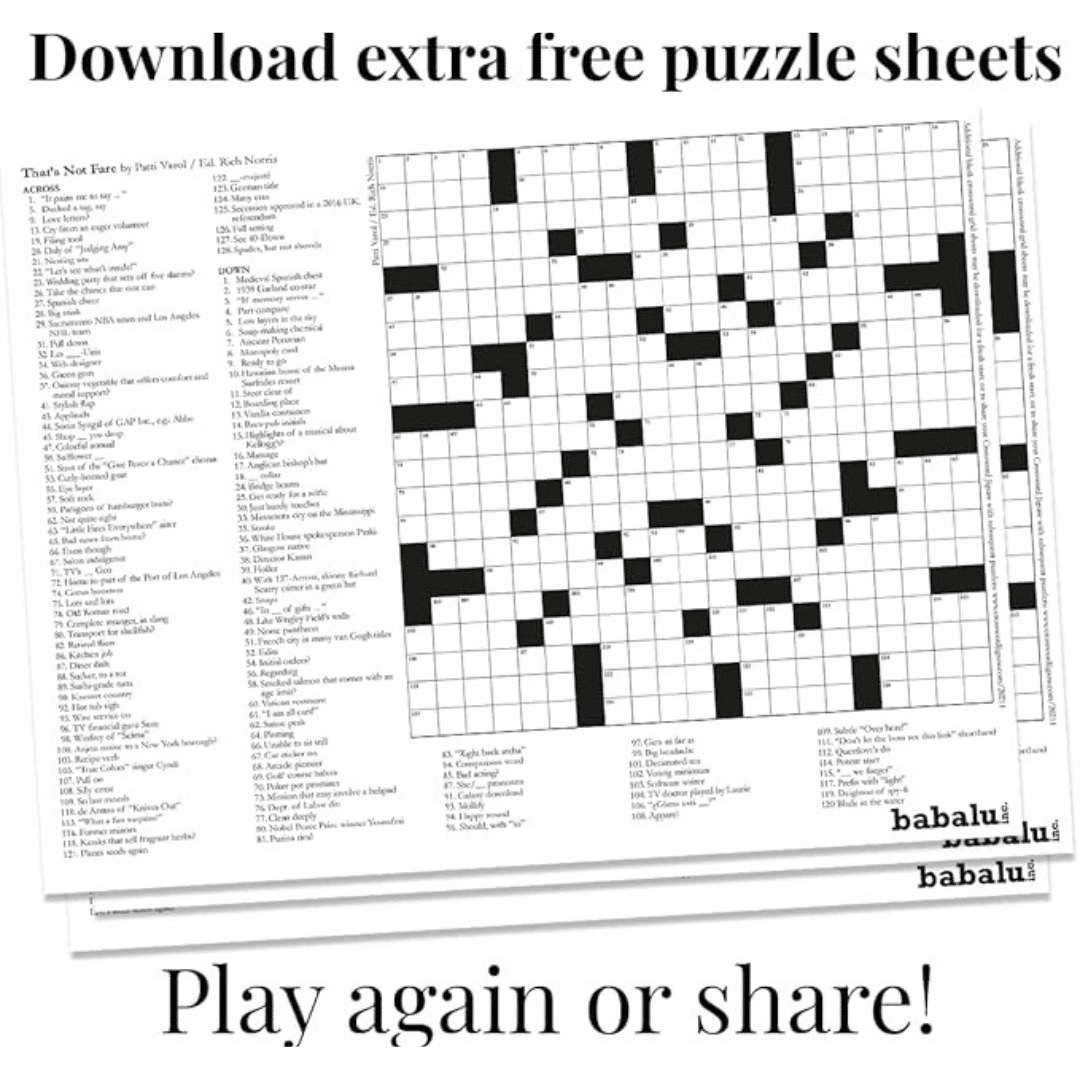 Crossword Jigsaw Music From Great Movies Tin Lizzies Crossword Jigsaw Music From Great Movies Tin Lizzies