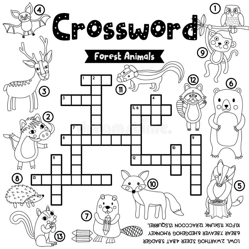 Animal Crosswords Printable