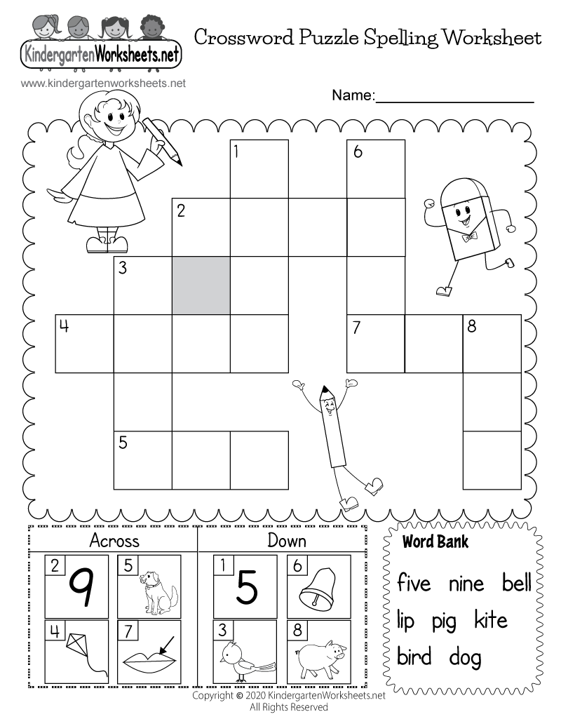 Crossword Puzzle Spelling Worksheet Free Printable Digital U0026 PDF Crossword Puzzle Spelling Worksheet Free Printable Digital U0026 PDF