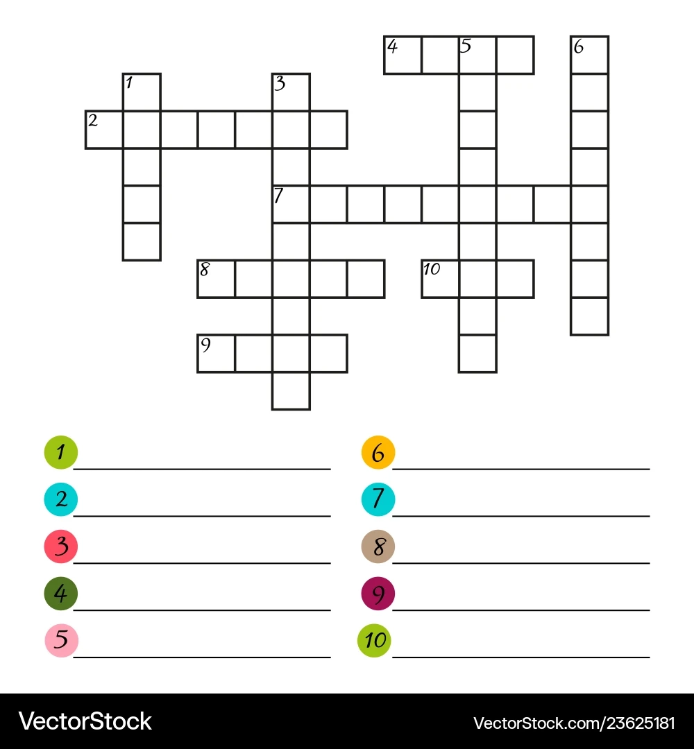 Crossword Puzzle Template Isolated On White Vector Image Crossword Puzzle Template Isolated On White Vector Image