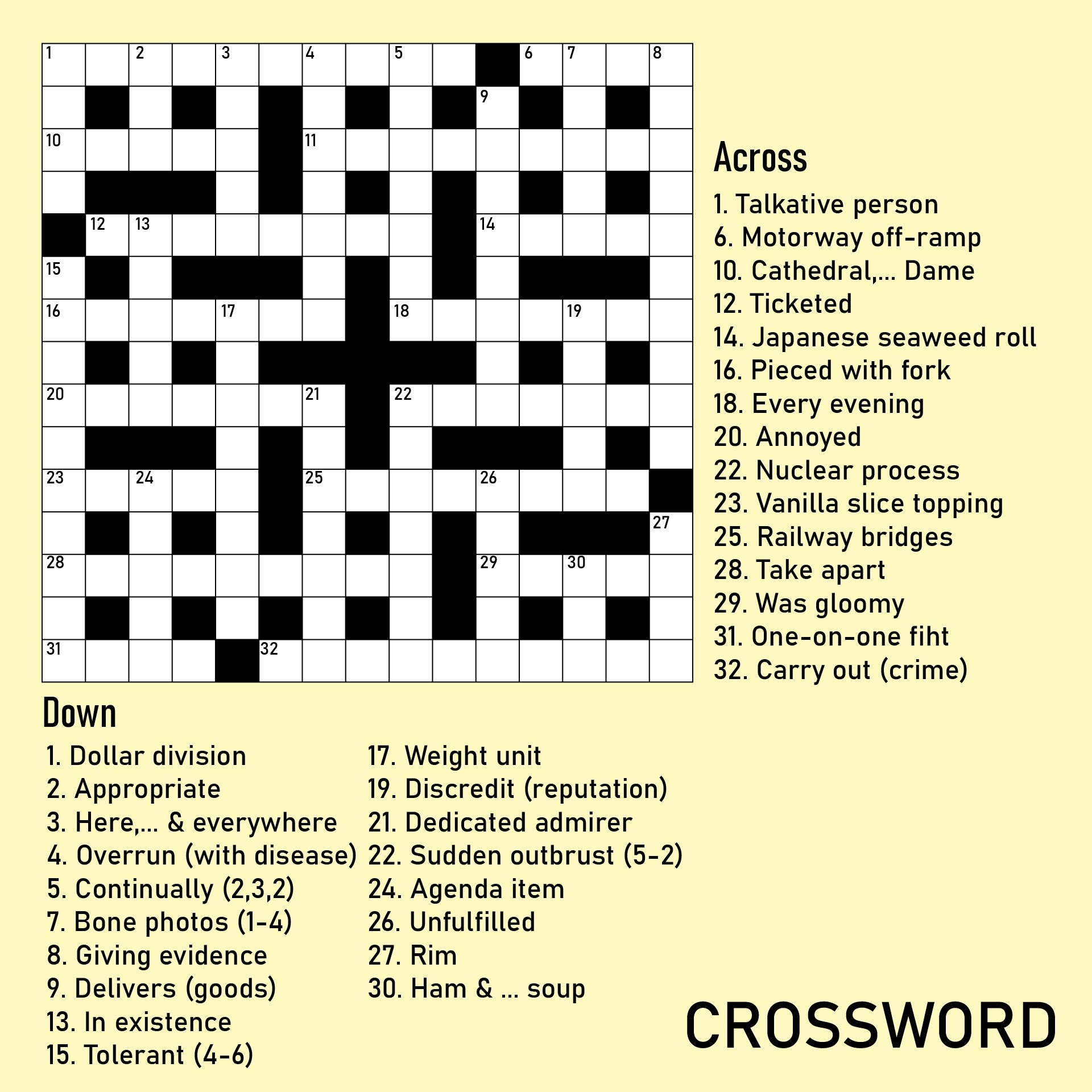 Adult Printable Crossword Puzzles