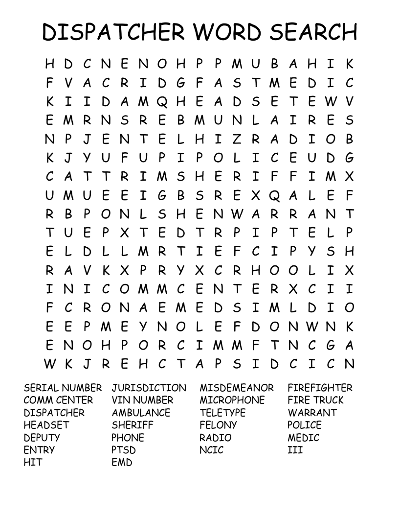 DISPATCHER WORD SEARCH WordMint DISPATCHER WORD SEARCH WordMint