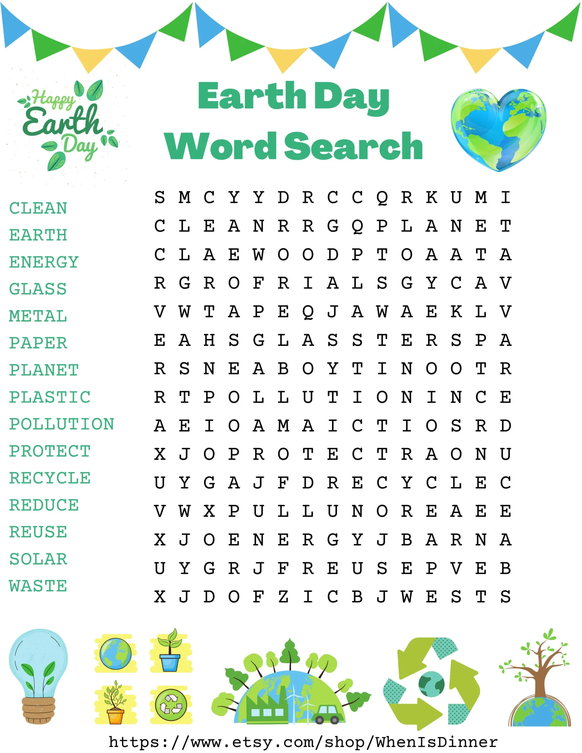 Earth Day Word Search Earth Day Word Search