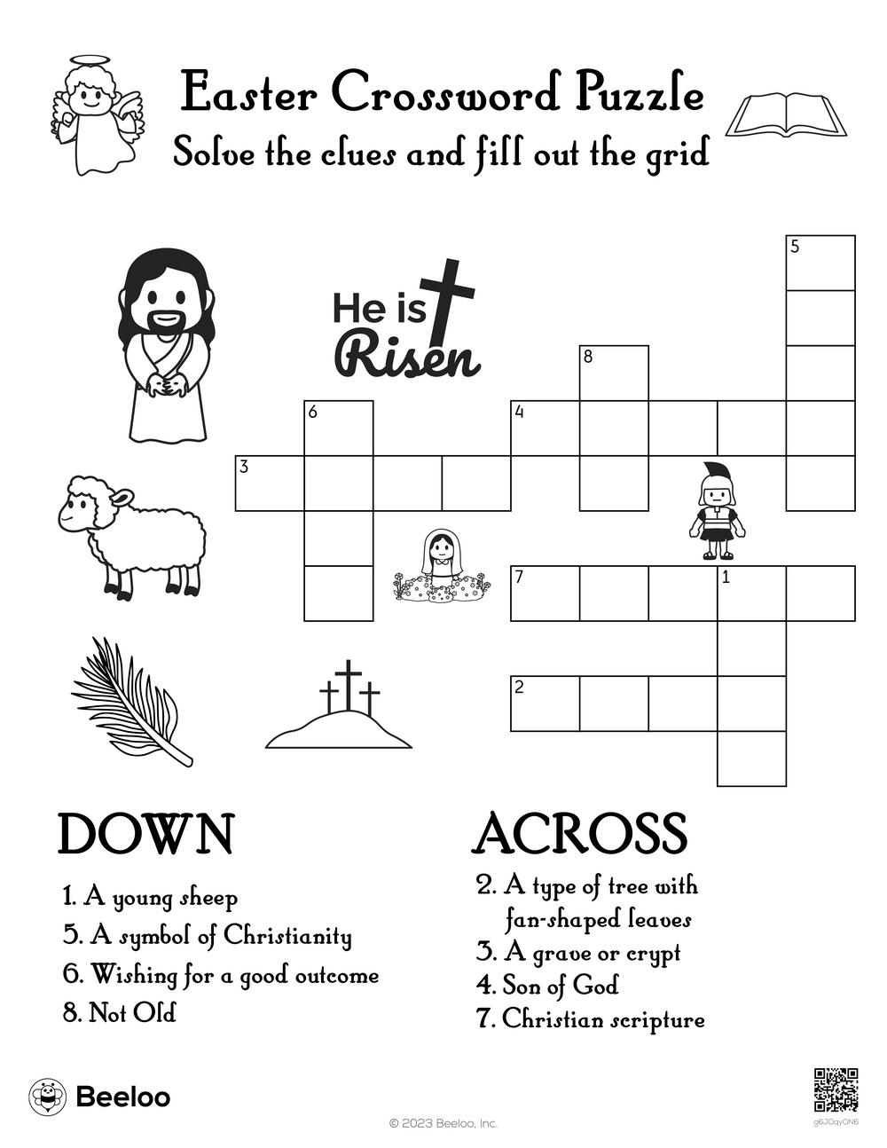 Easter Crossword Printable For Kids