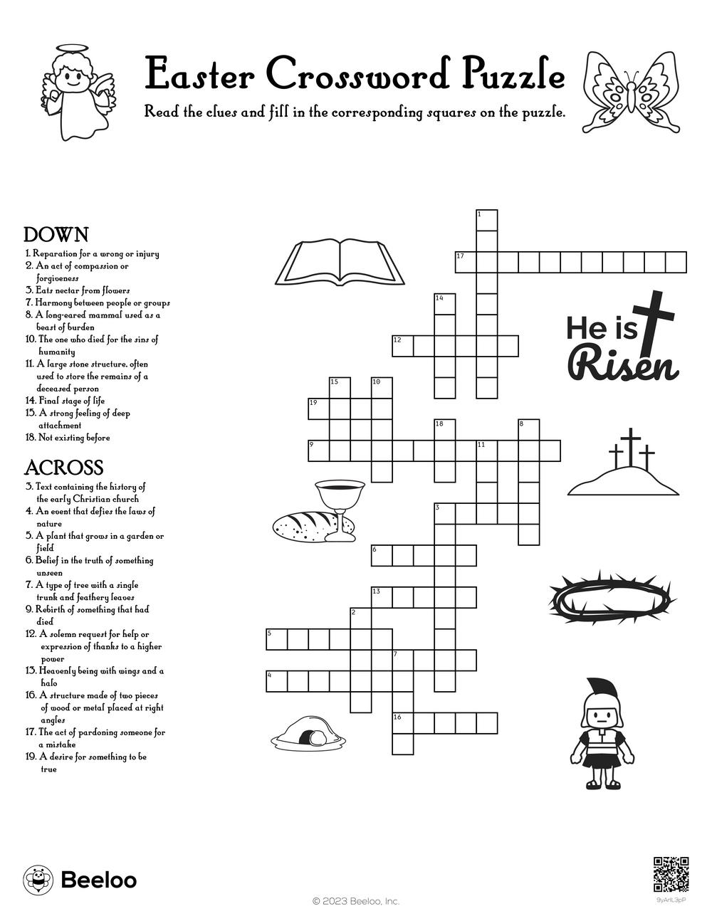 Easter Crossword Puzzle Beeloo Printable Crafts And Activities Easter Crossword Puzzle Beeloo Printable Crafts And Activities