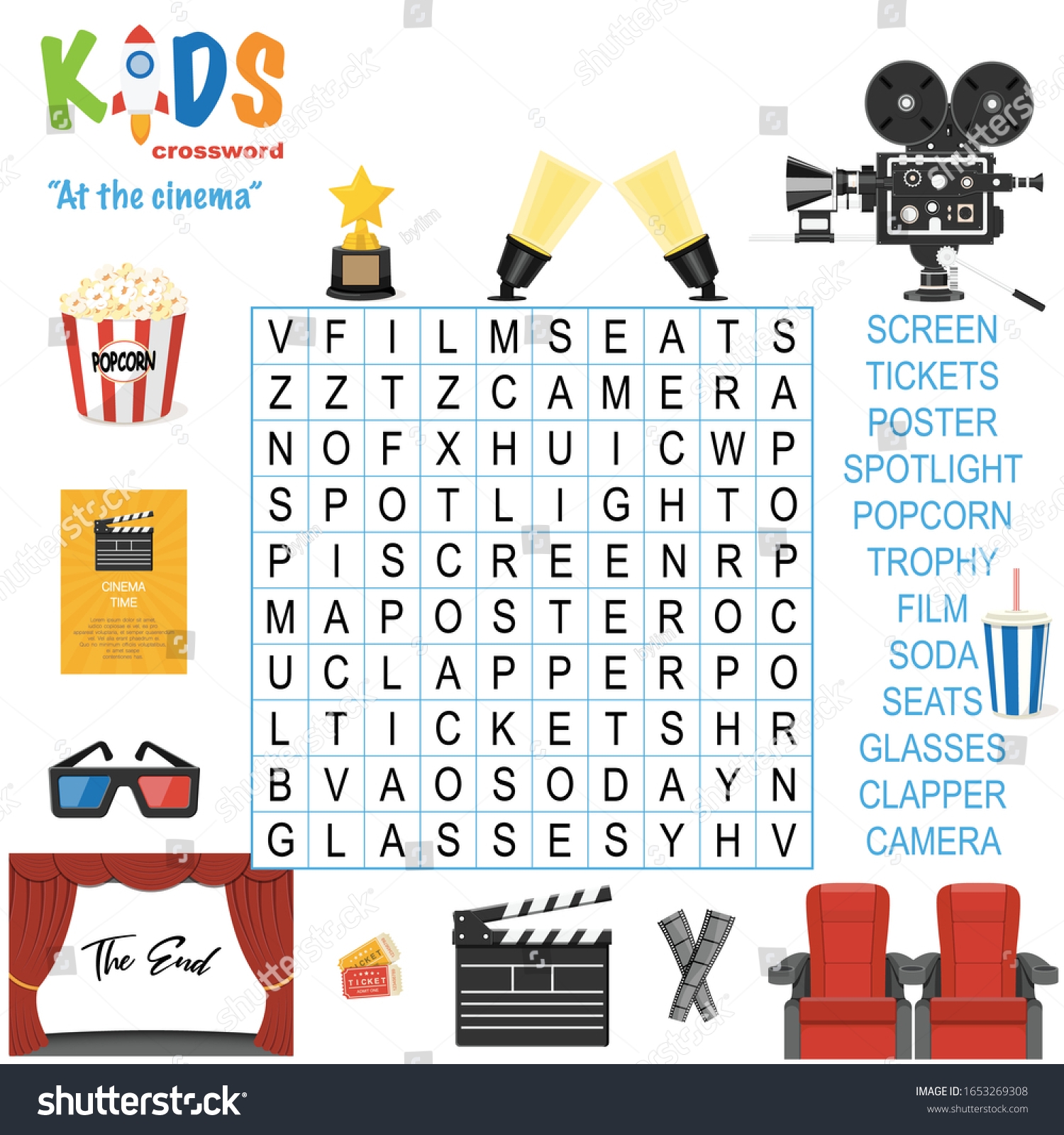 Easy Word Search Crossword Puzzle Cinema Stock Vector Royalty Free 1653269308 Shutterstock Easy Word Search Crossword Puzzle Cinema Stock Vector Royalty Free 1653269308 Shutterstock