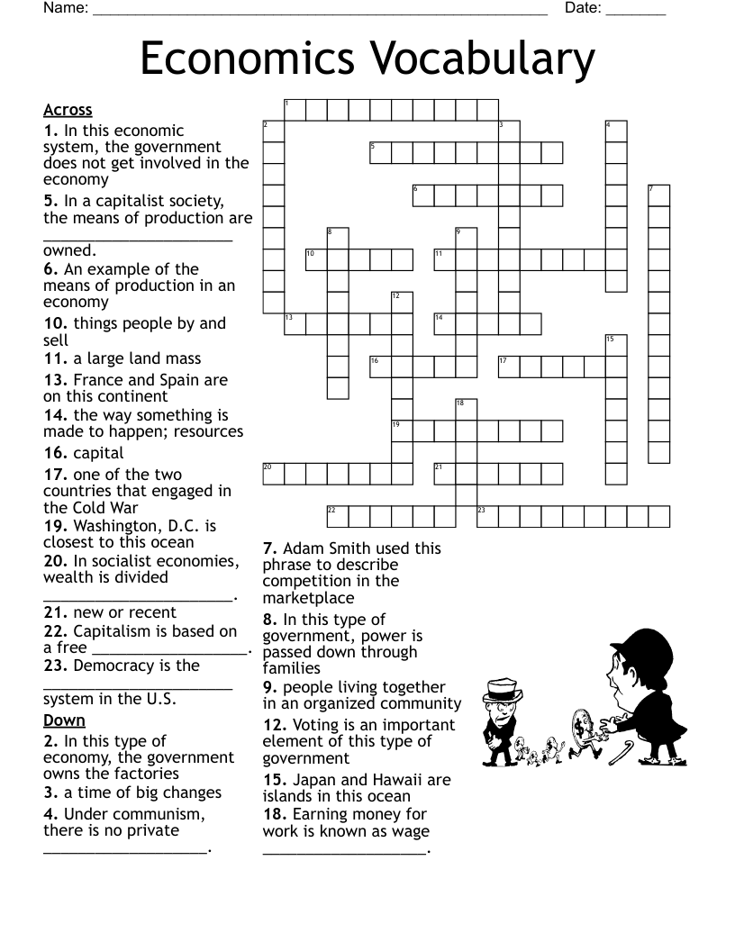 Economics Vocabulary Crossword WordMint Economics Vocabulary Crossword WordMint