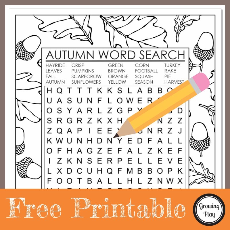 Free Printable Fall Word Puzzles
