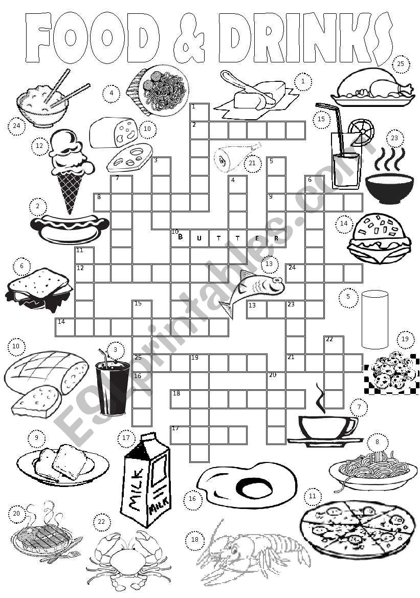 Food Drinks Crossword ESL Worksheet By Vanara Food Drinks Crossword ESL Worksheet By Vanara