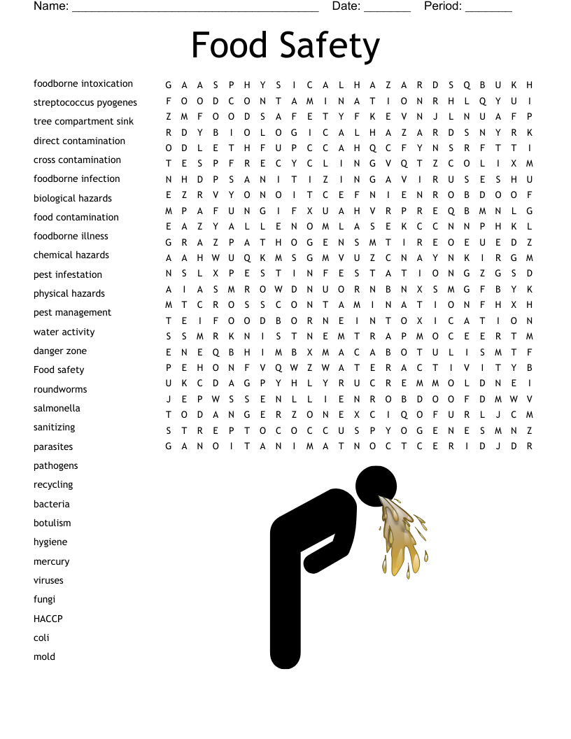Food Safety Word Search WordMint