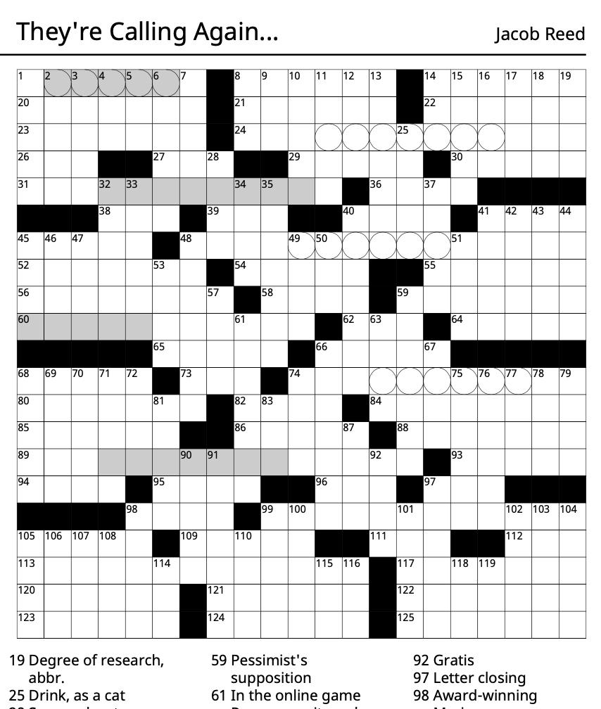 Daily Commuter Crossword Puzzle Printable