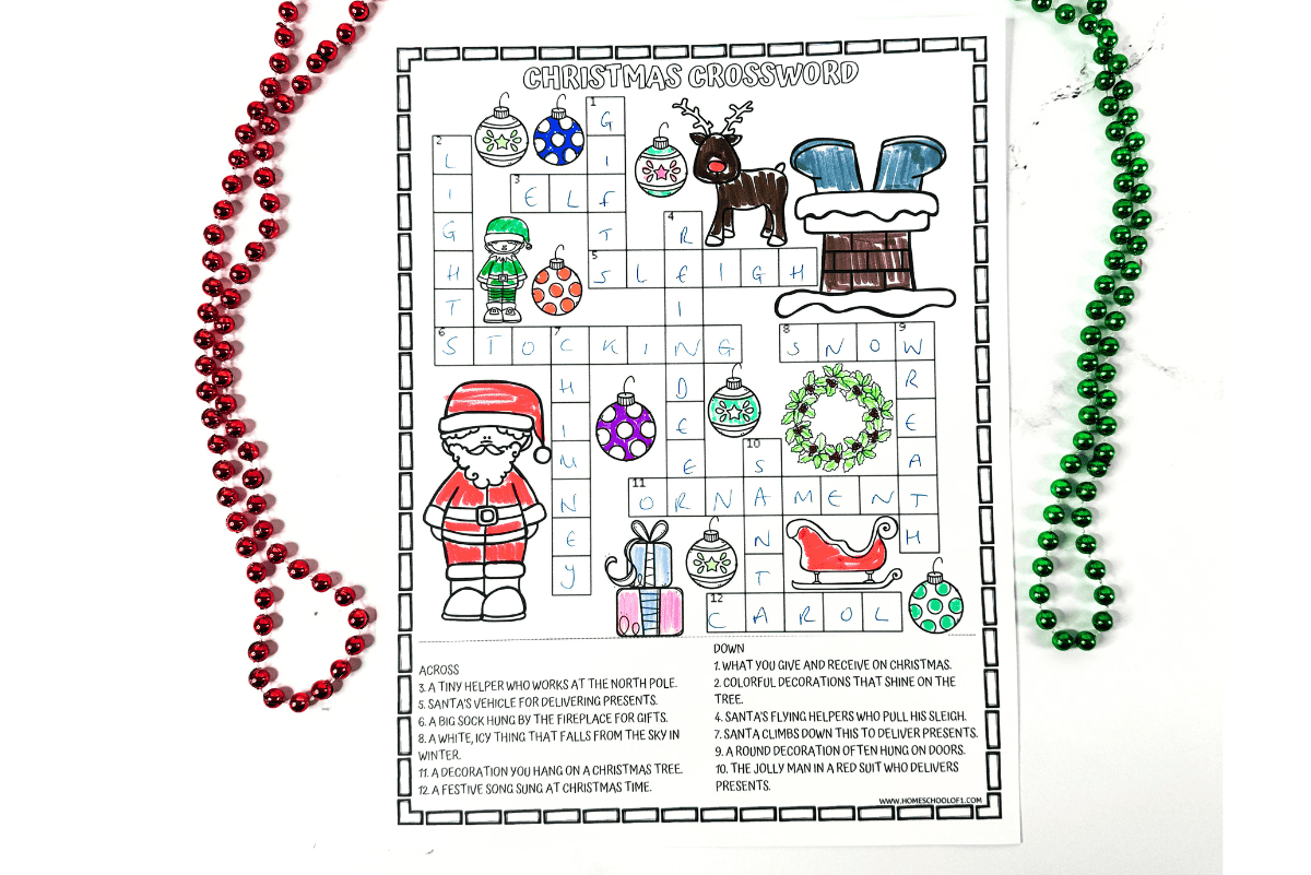 Christmas Crossword Printable For Kids