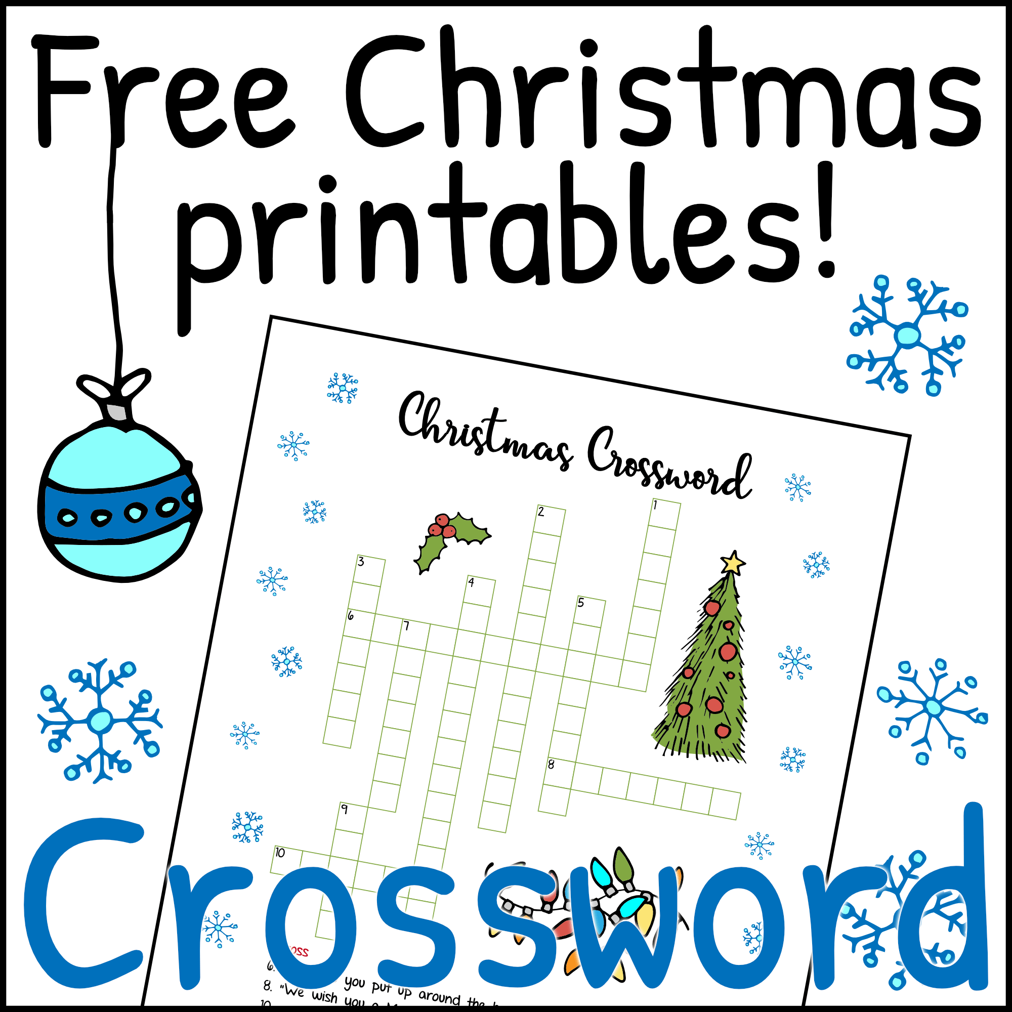 Printable Christmas Crossword Puzzles Free