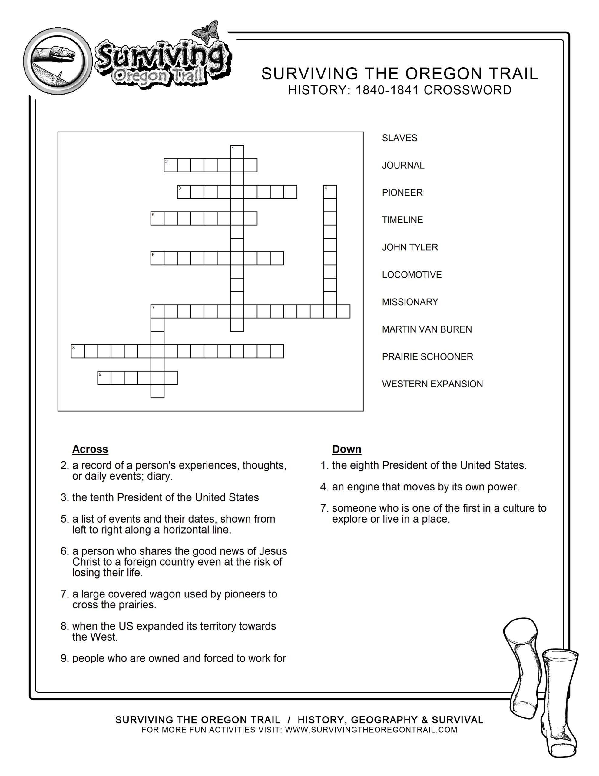 Historical Crossword Puzzles Historical Crossword Puzzles