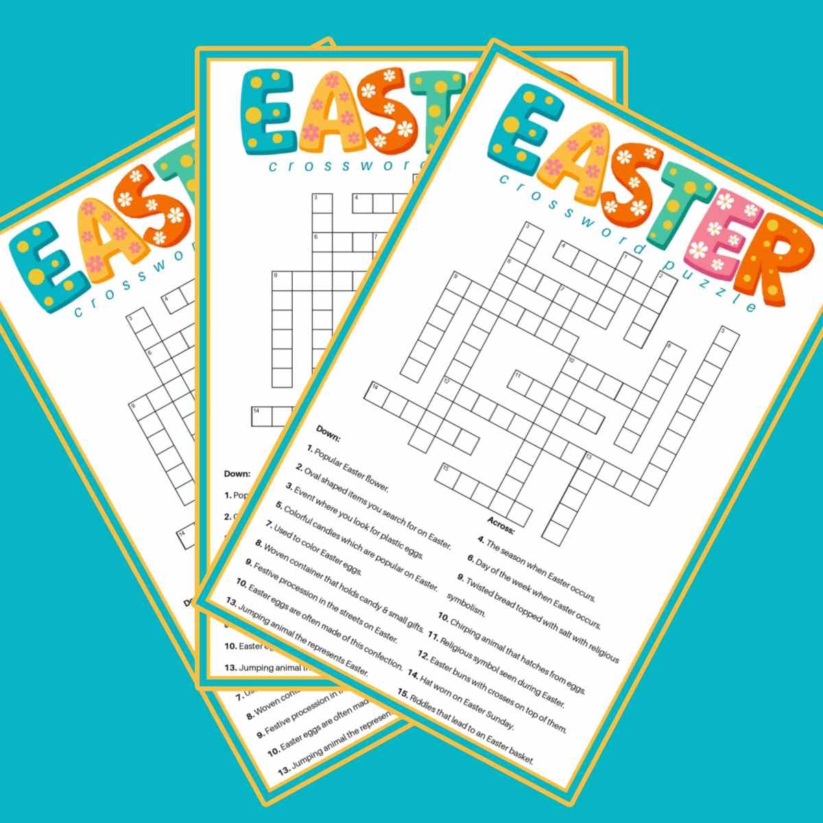 Kids Easter Crossword Puzzle Printable