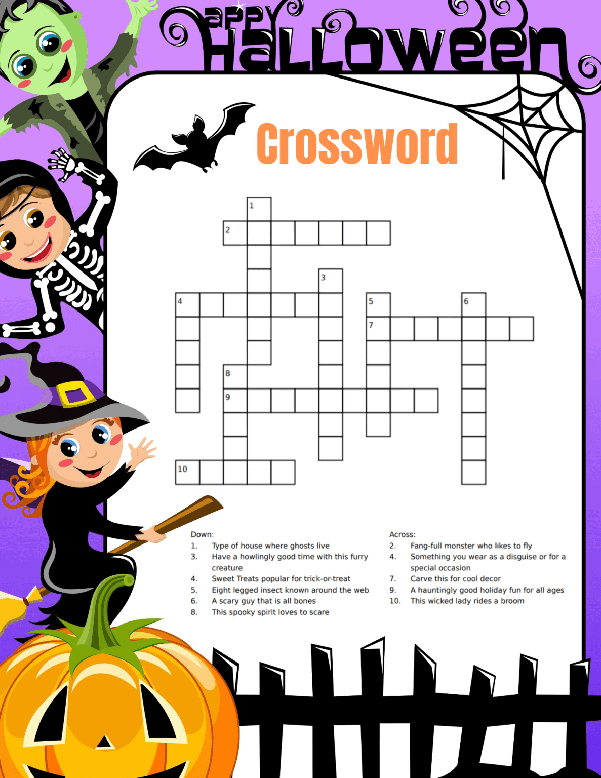 Free Halloween Crossword Printable For Kids Two Kids And A Coupon Free Halloween Crossword Printable For Kids Two Kids And A Coupon