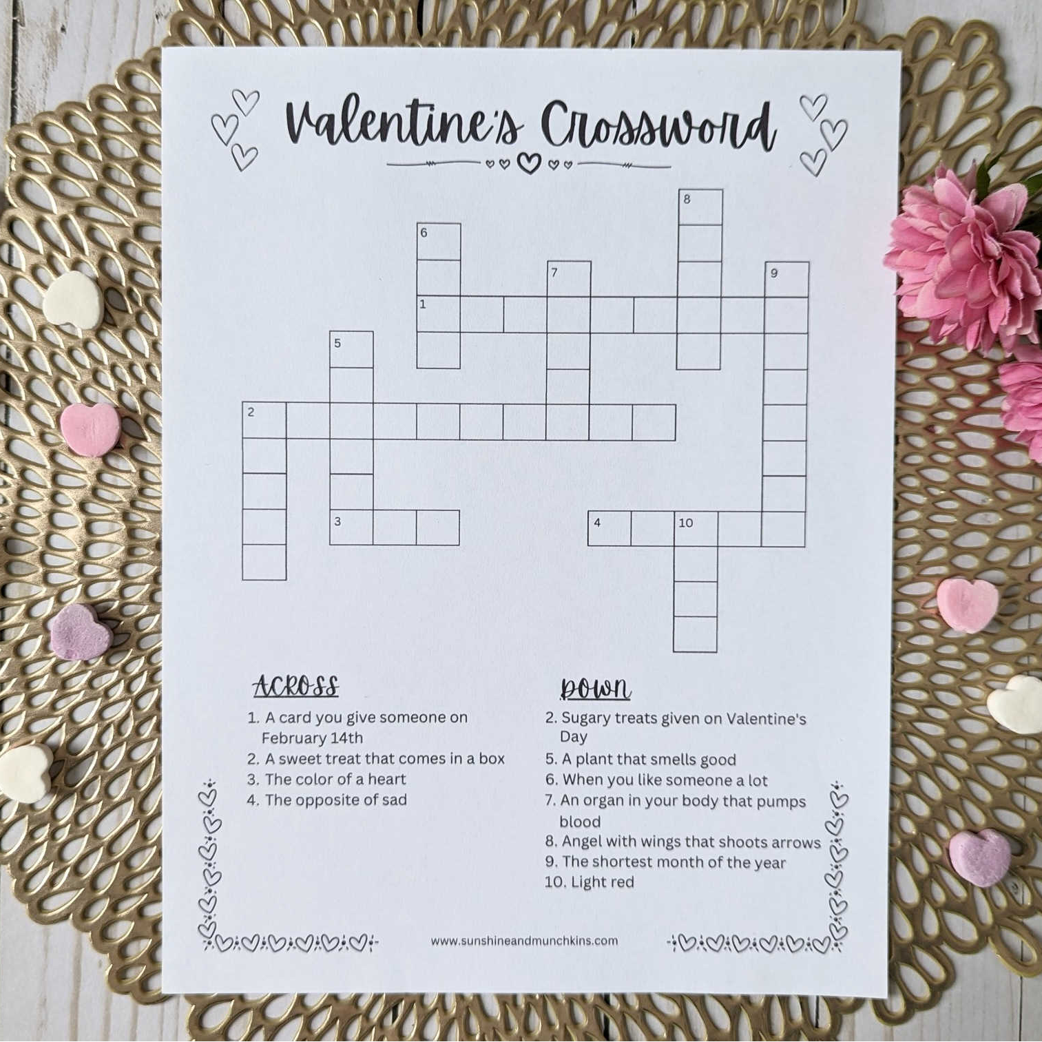 Printable Valentines Crossword Puzzles