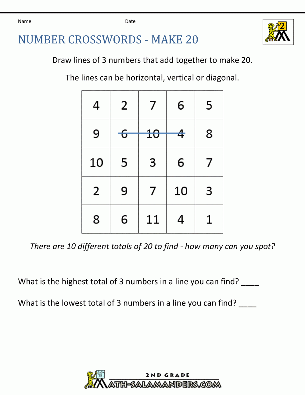 Free Printable Number Crossword Puzzles