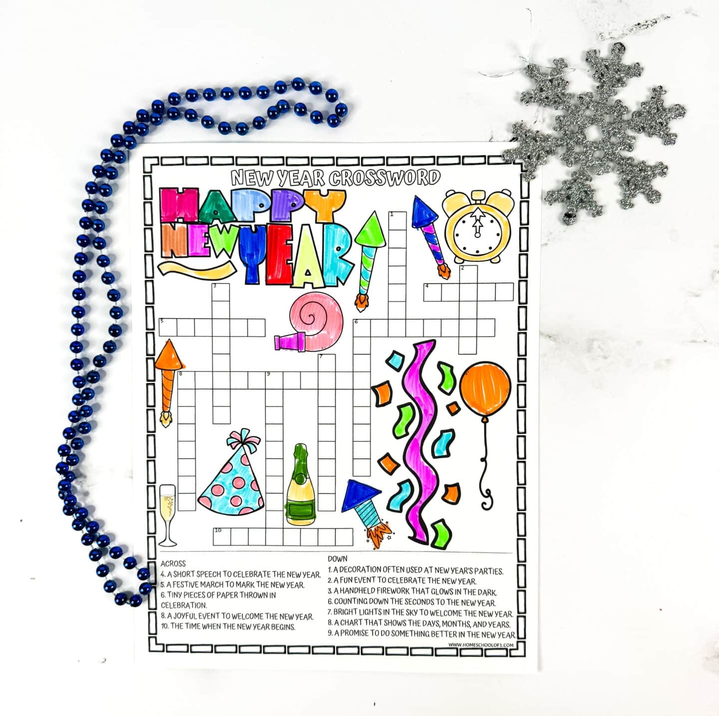 Free New Year Crossword Puzzle Printable Free New Year Crossword Puzzle Printable